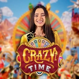 Crazy Time slot logo by Evolution at Daytona Spin CasinoCrazy Time